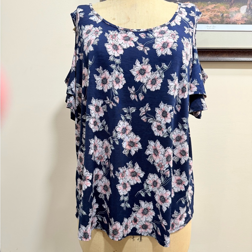 NAIF Blue and Pink Floral Top